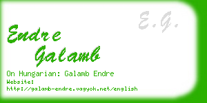 endre galamb business card